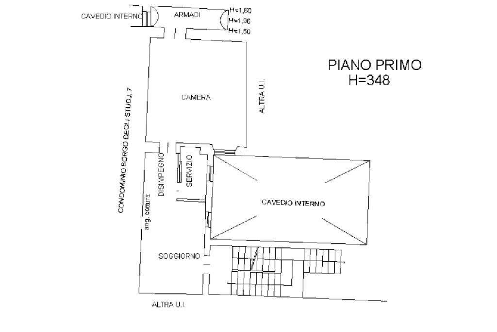 Two-room apartment Borgo degli Studi, Parma (neighborhood Centro Storico) - floor plans 1