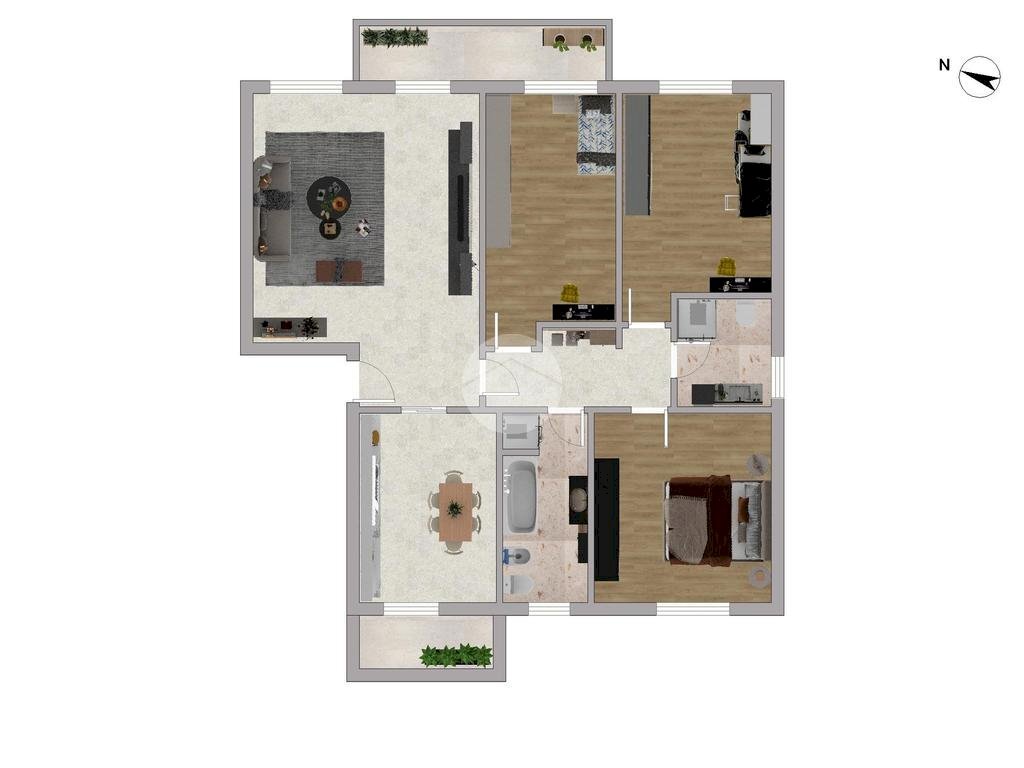 Four-room apartment Via Sandro Pertini, Mesero - floor plans 1