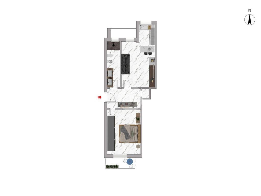 Two-room apartment Via Occelli, Nichelino - floor plans 1