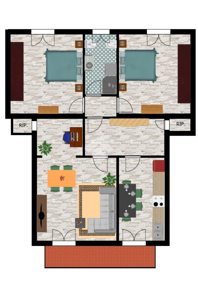 Trilocale via Giovanni Pascoli, Carpi - planimetria 1