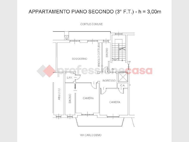 Four-room apartment Via Carlo Demo, 6, Pinerolo - floor plans 1