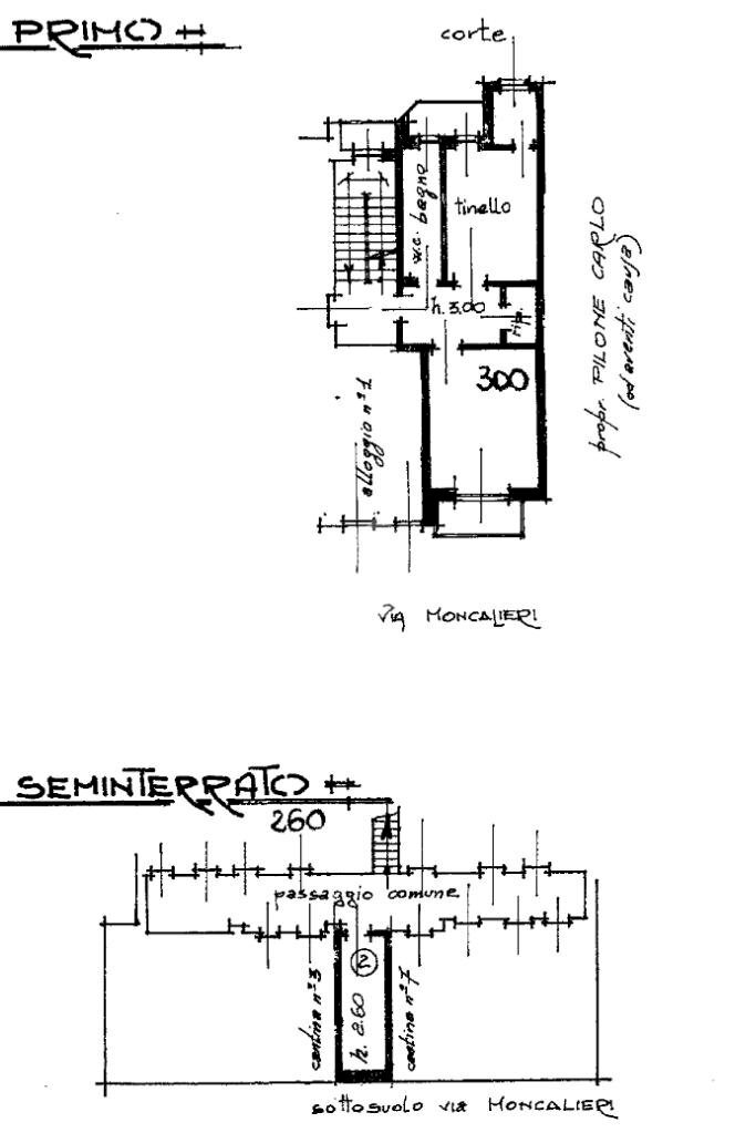 Two-room apartment Via Moncalieri, Grugliasco - floor plans 1
