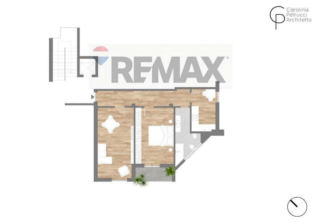Pianta 2D - Two-room apartment Via Salvemini
 
3, San Donato Milanese - floor plans 1