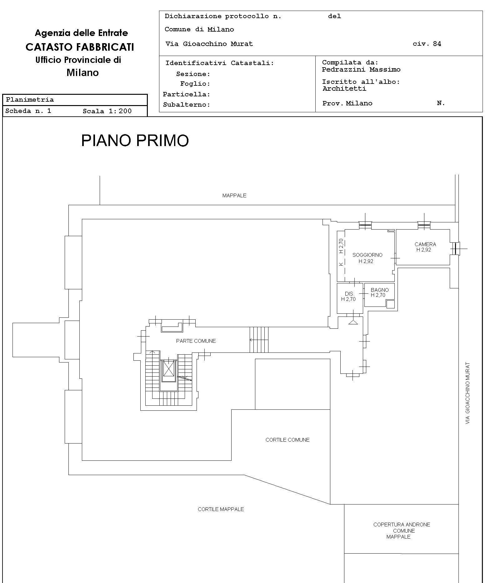 Foto 24 - Bilocale via Murat
 
84, Milano - planimetria 1