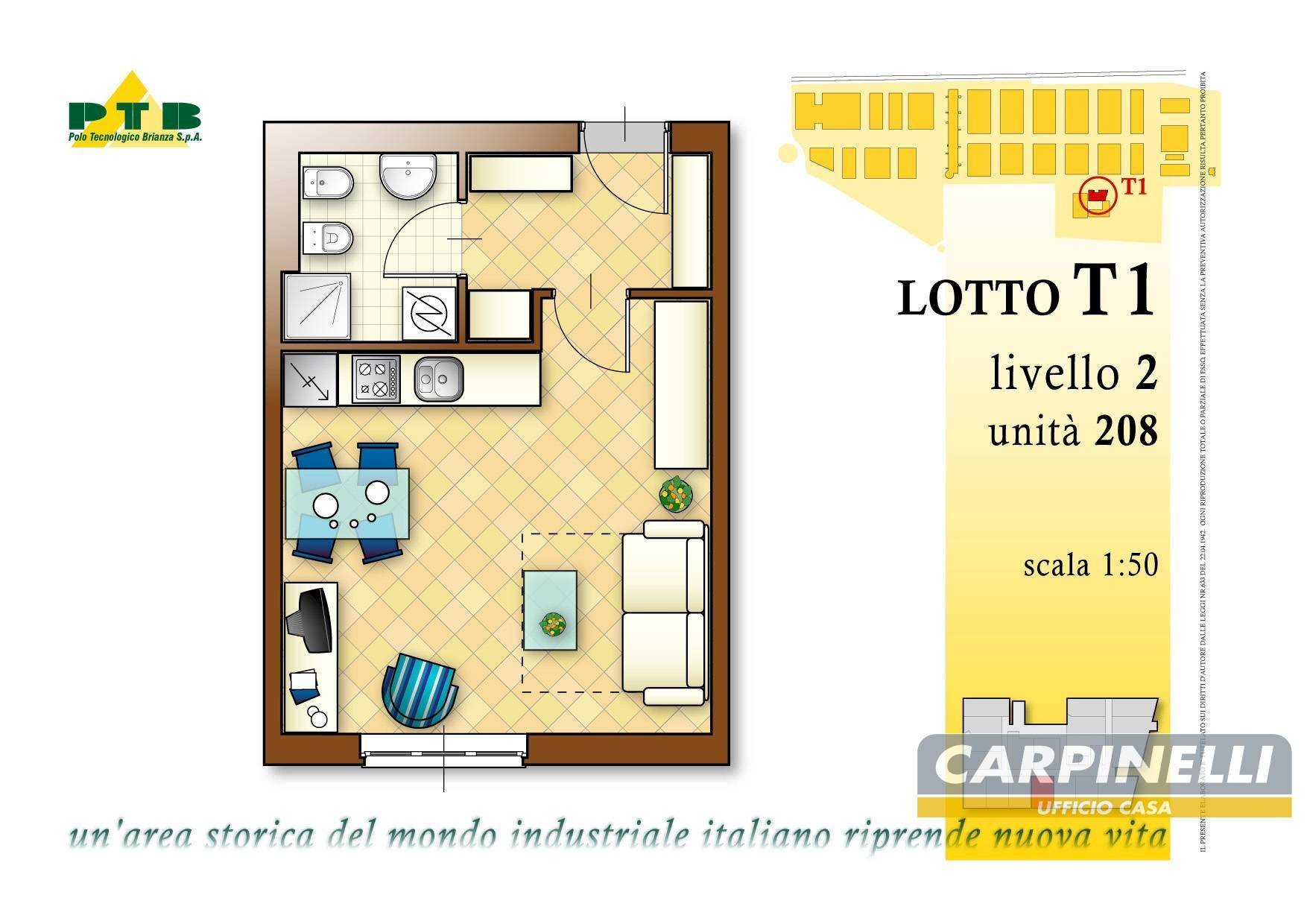 Foto 7 - One-room apartment Via Volta
 
98, Desio - floor plans 1