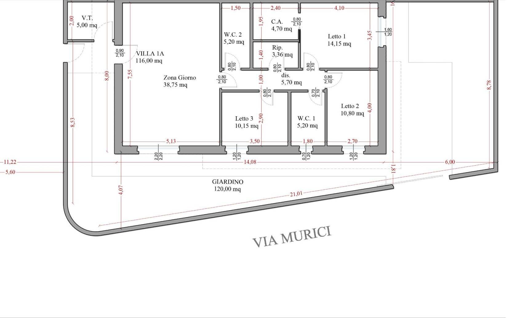 Villa via Murici, 1, Taranto - floor plans 1