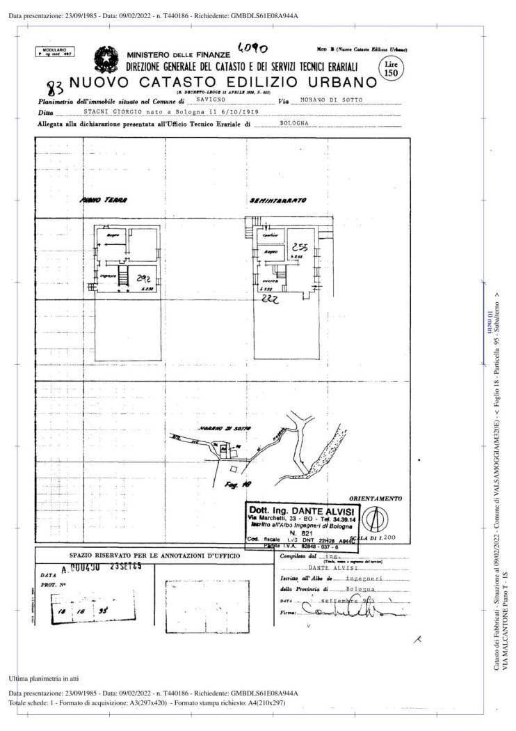 Rustic via Malcantone, 1287, Valsamoggia (neighborhood San Damaso) - floor plans 1