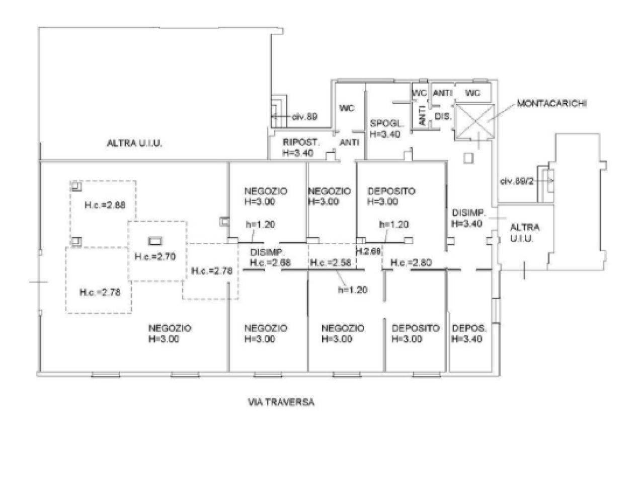 Shop via del Triumvirato, 89/A, Bologna (neighborhood Borgo Panigale) - floor plans 1
