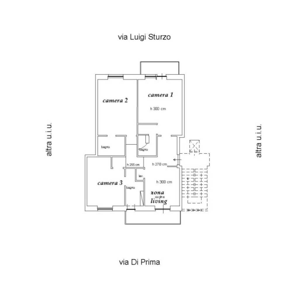 Three-room apartment via Don Luigi Sturzo, 142, Catania - floor plans 1