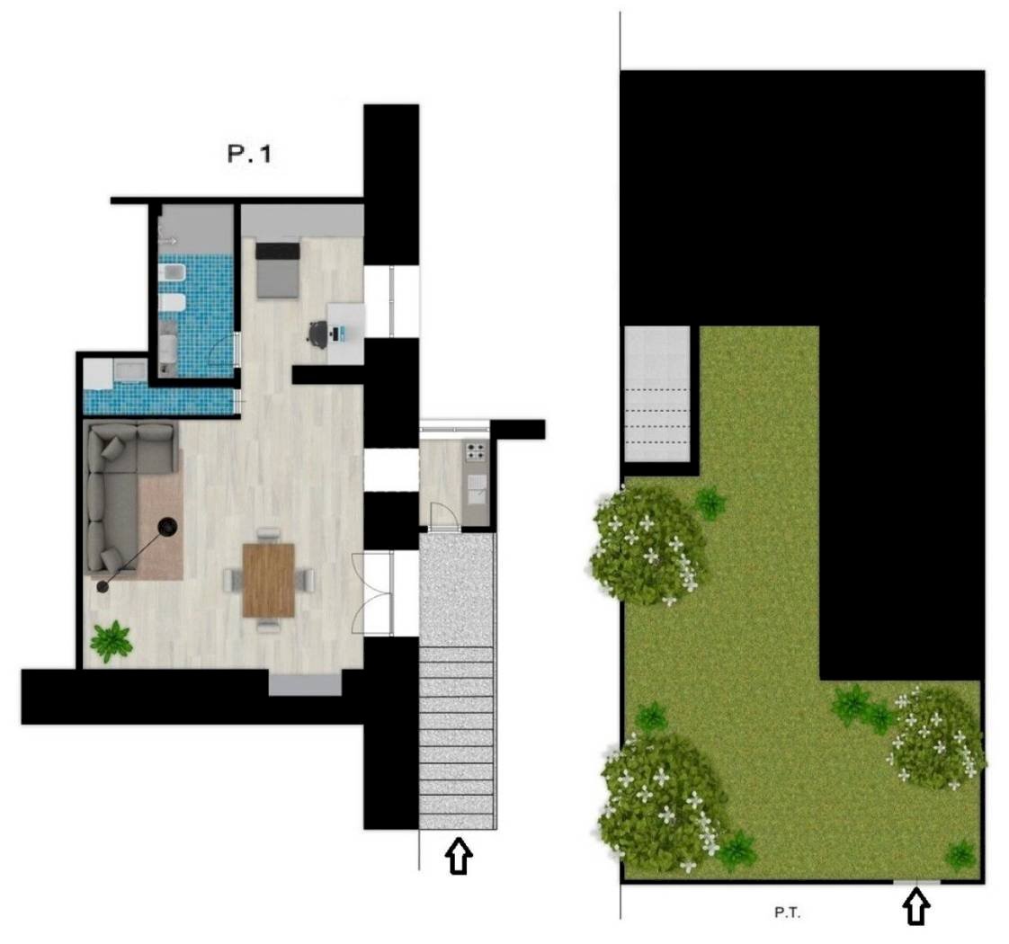 Two-room apartment via del Parco Margherita, Napoli (neighborhood Chiaia) - floor plans 1