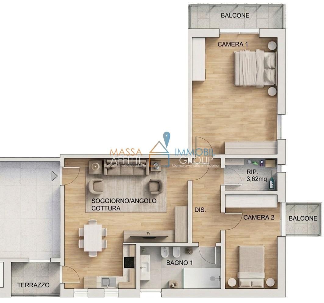 5 - Four-room apartment Via San Giovanni Battista la Salle 9, Massa - floor plans 1
