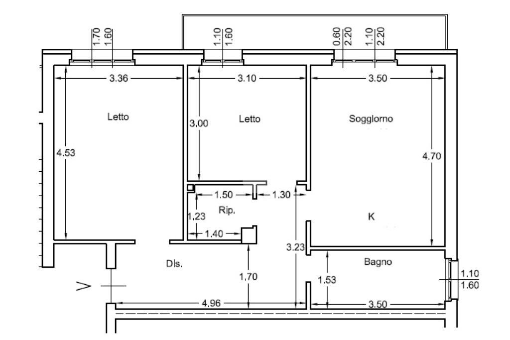Three-room apartment Via Roma, Assago - floor plans 1