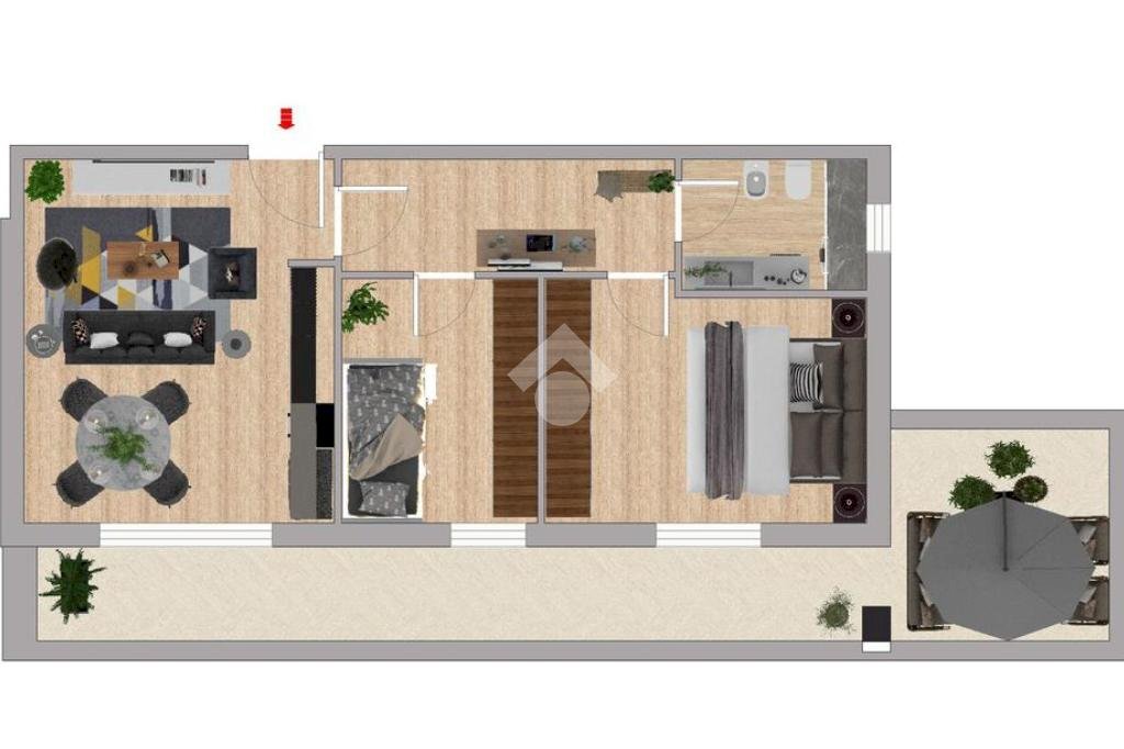 Three-room apartment Via del Futurismo, Milano (neighborhood Rogoredo) - floor plans 1