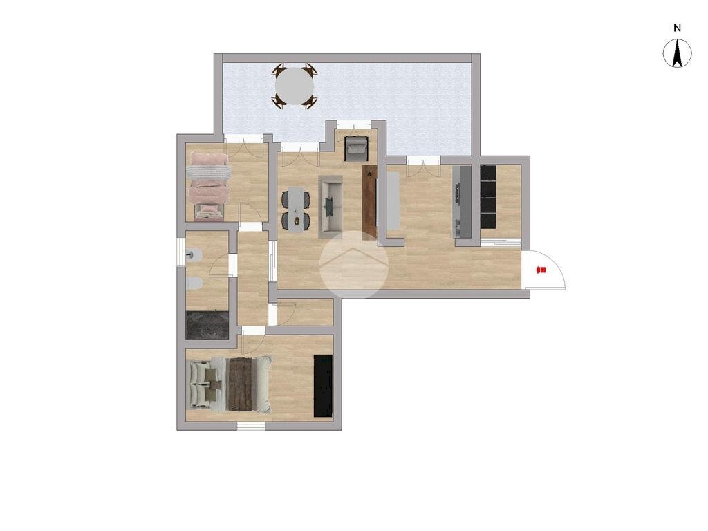 Trilocale Via Giovanni Scheiwiller, Milano - planimetria 1