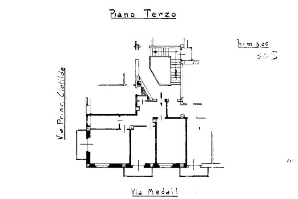 Three-room apartment Via Giuseppe Francesco Medail, Torino (neighborhood Campidoglio) - floor plans 1