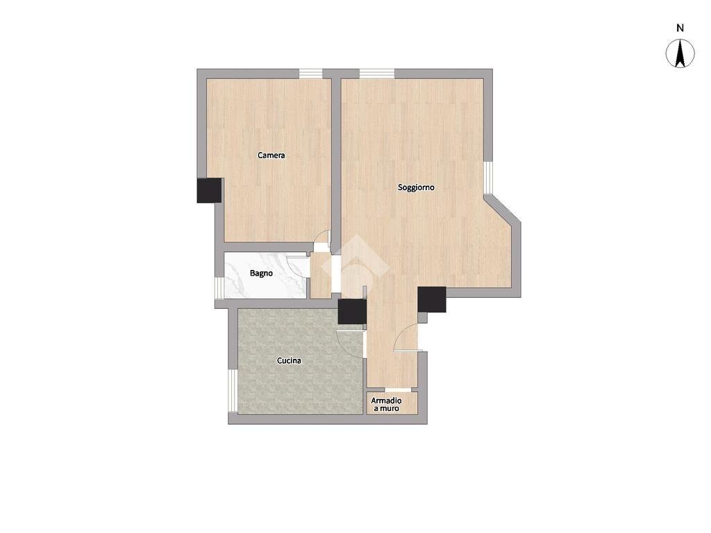 Two-room apartment Via Ferrarin, Segrate - floor plans 1