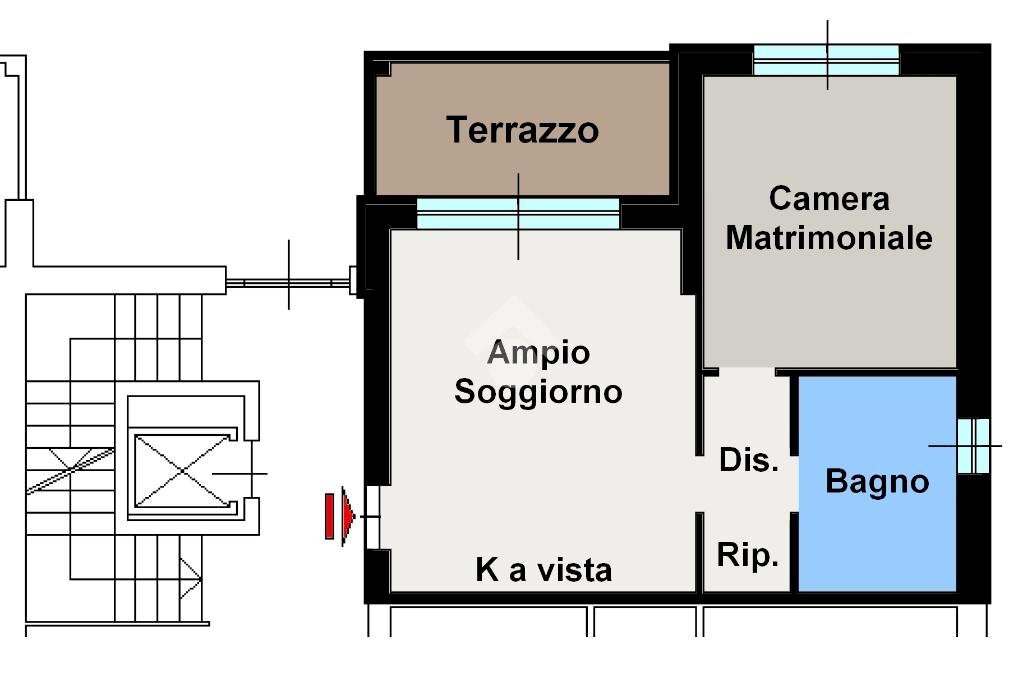 Two-room apartment Via Gran paradiso, Carugate - floor plans 1