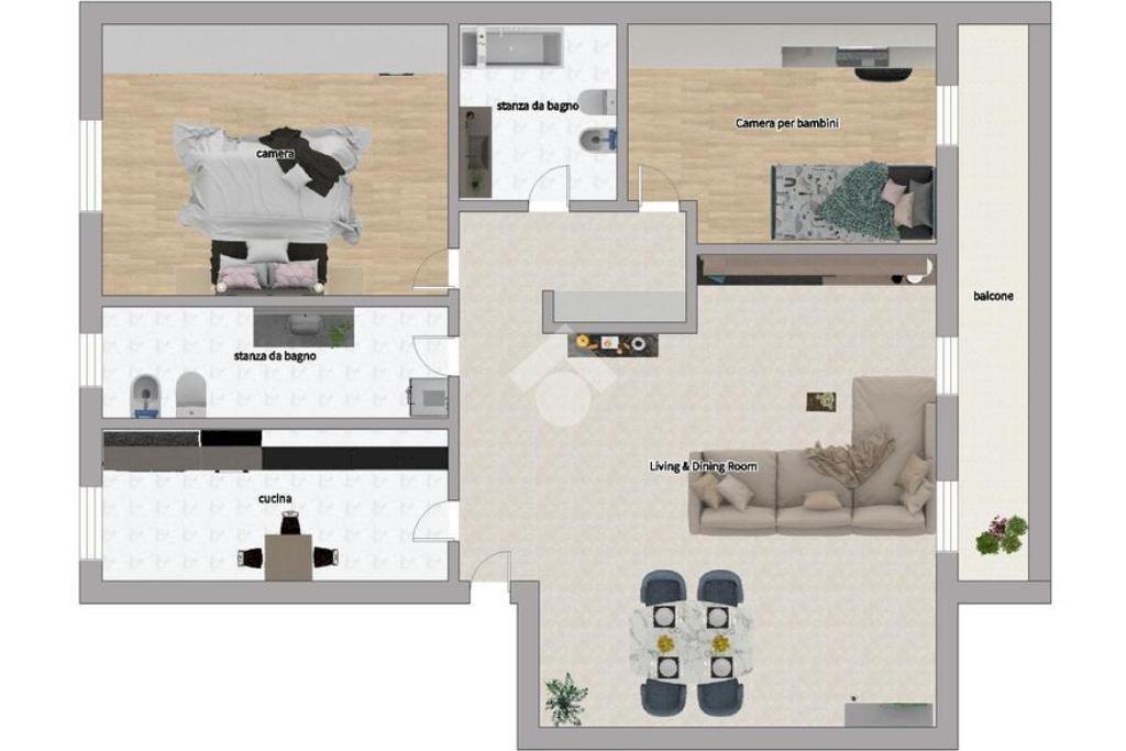 Three-room apartment Via F. Turati, Binasco - floor plans 1
