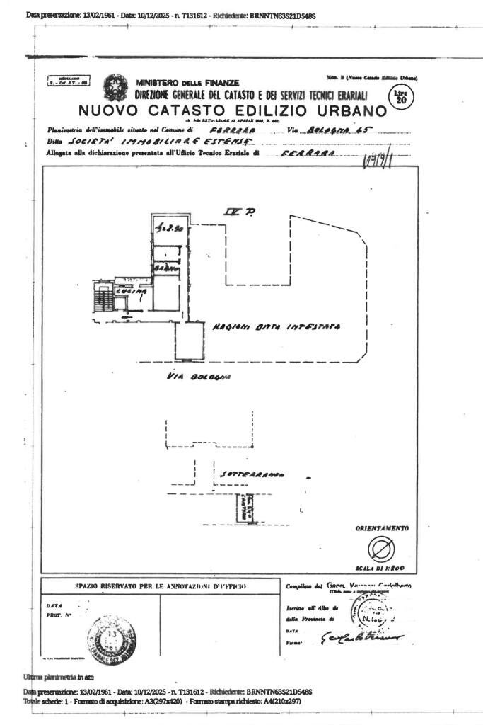 Trilocale Via Bologna, Ferrara - planimetria 1