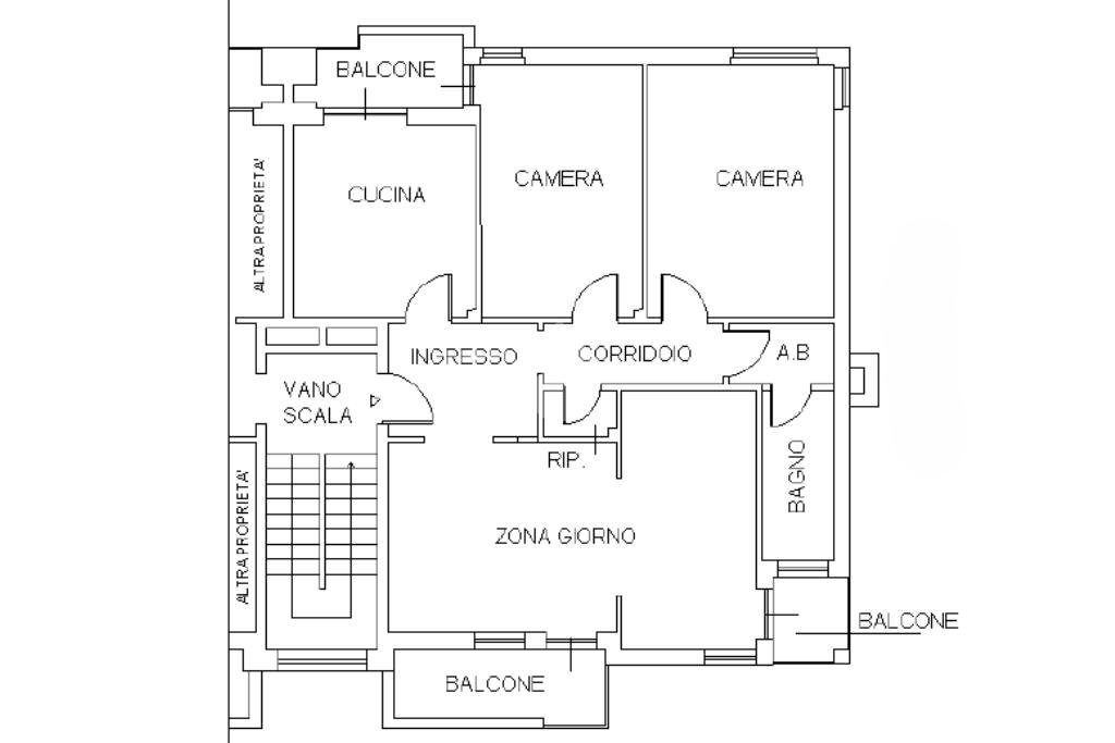 Four-room apartment Via faldella, Crescentino - floor plans 1