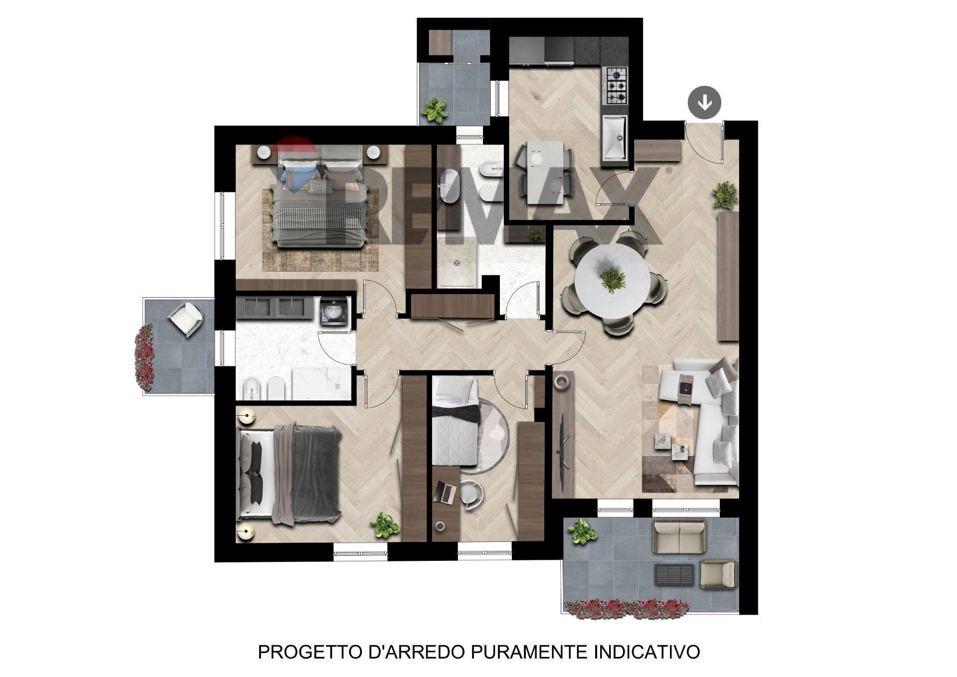 Pianta 2D - Quadrilocale Via dei Fanti
 
13, Trescore Balneario - planimetria 1