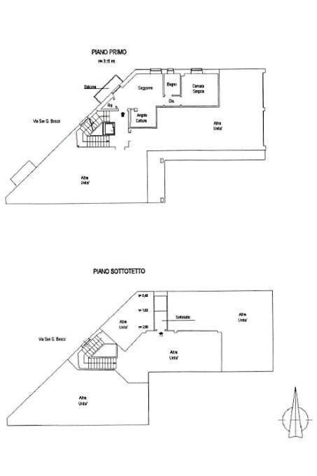 Two-room apartment via San Giovanni Bosco, Tortona - floor plans 1
