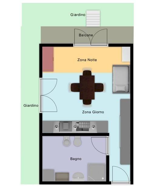 One-room apartment via Clemente Bondi, 20, Parma (neighborhood San Lazzaro) - floor plans 1