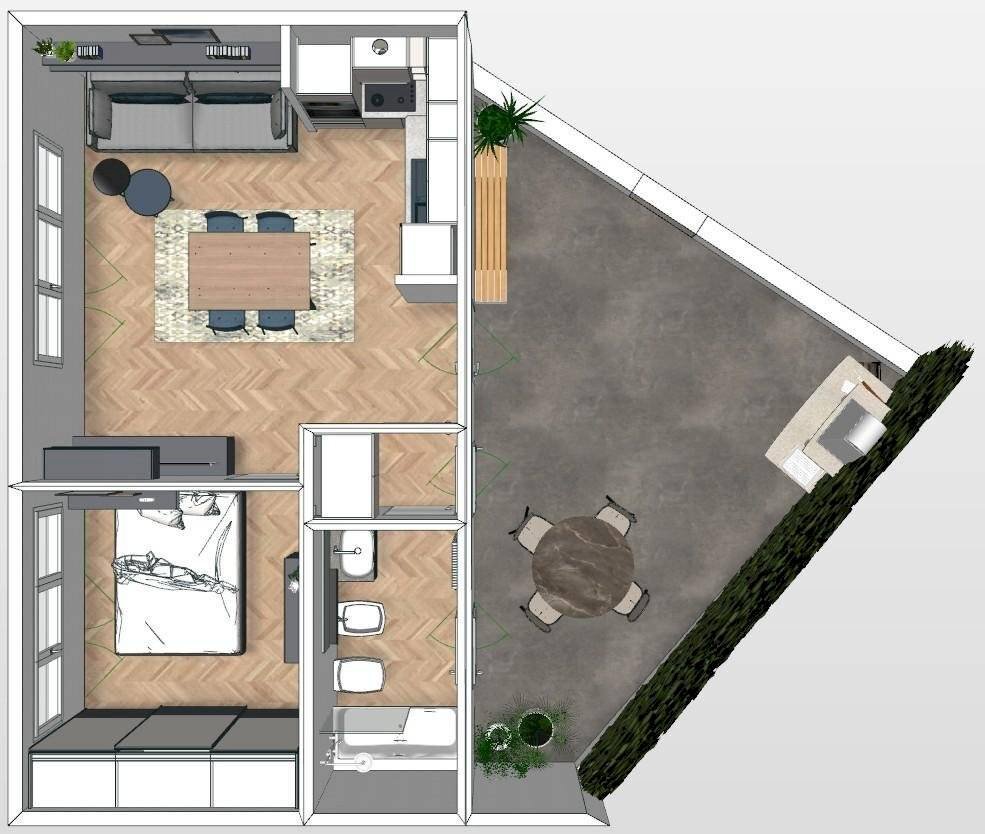 Bilocale via Villa Giusti, 1, Torino (zona Pozzo Strada) - planimetria 1