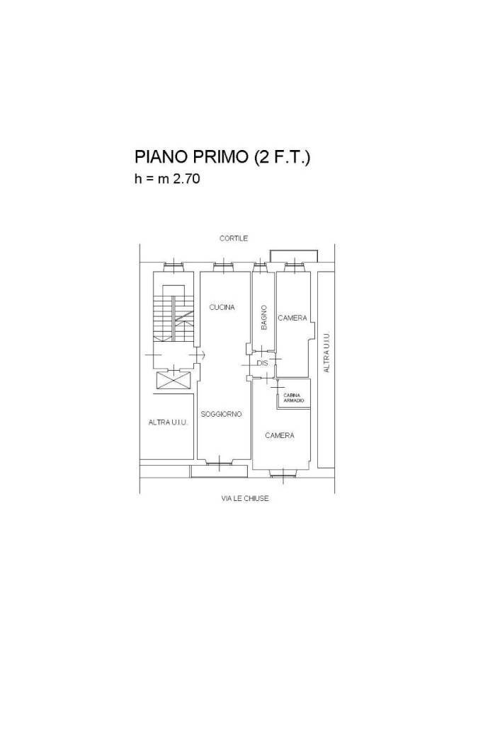 Quadrilocale via Le Chiuse, 50, Torino (zona San Donato) - planimetria 1