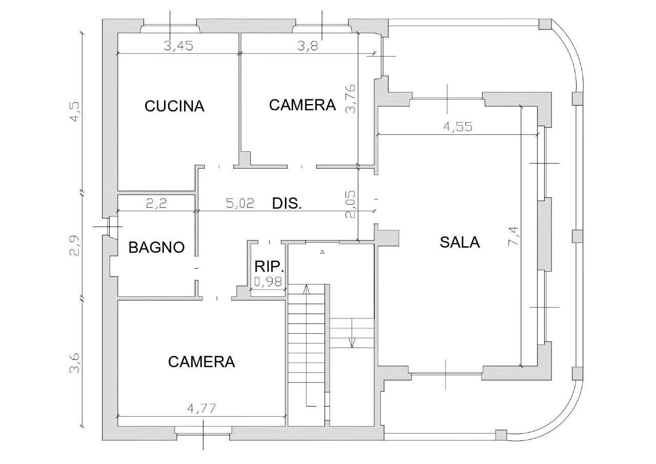 PLANIMETRIA QUOTATA - Apartment via NAZARIO SAURO, Collegno - floor plans 1