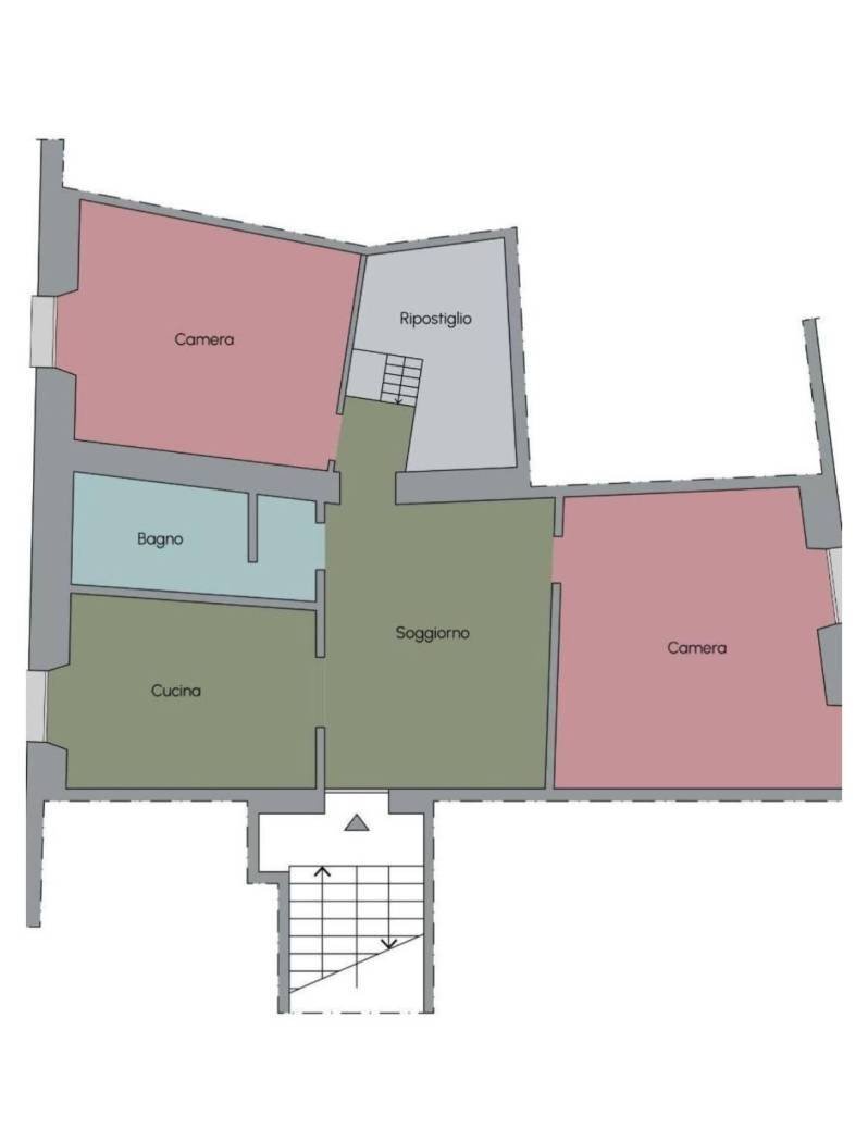 Four-room apartment via Giuseppe Garibaldi, 186, Camogli - floor plans 1
