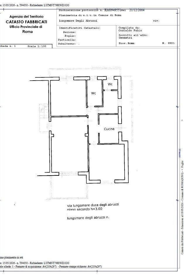 Four-room apartment Lungomare Duca degli Abruzzi, 26, Roma (neighborhood Lido di Ostia) - floor plans 1