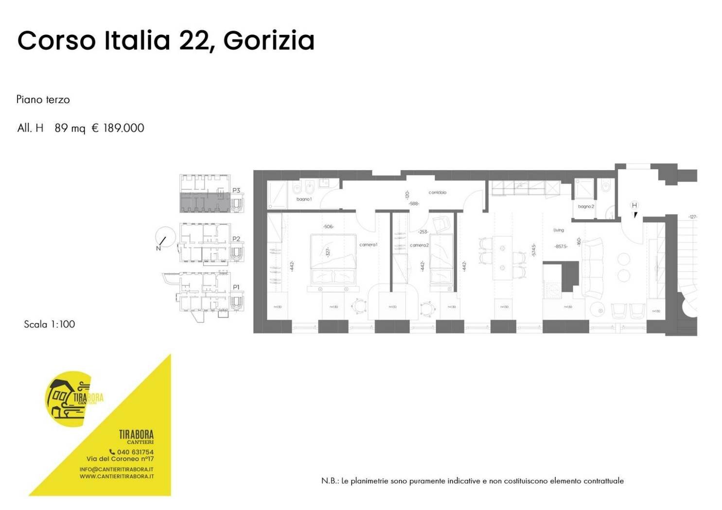 Attico corso Italia, 22, Gorizia - planimetria 1