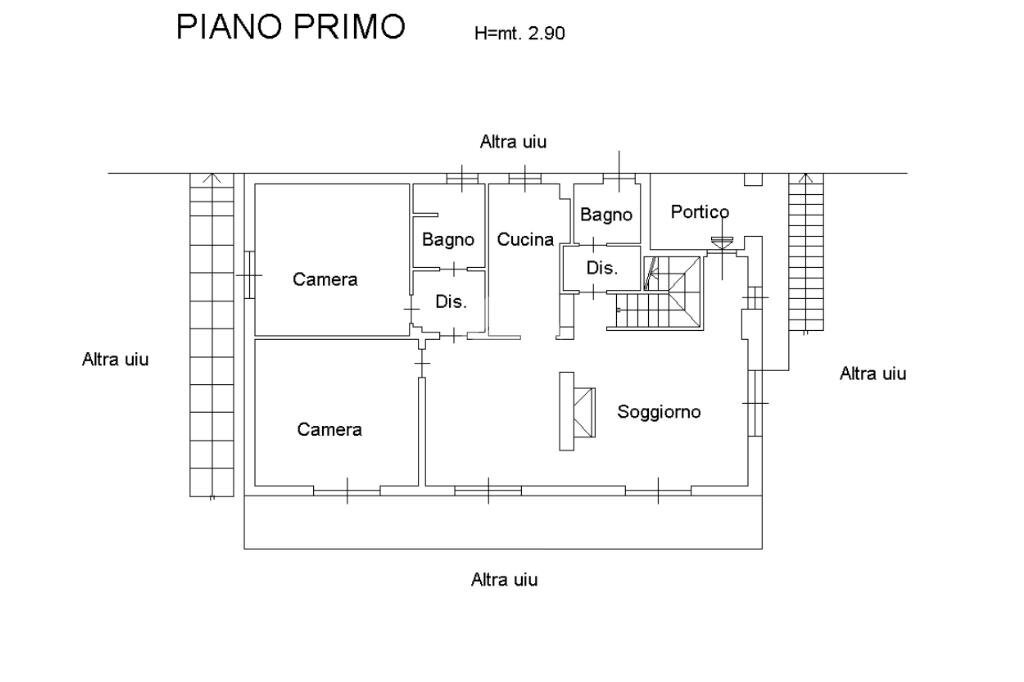 Portion of a house Via Chiaberge, Val della Torre - floor plans 1