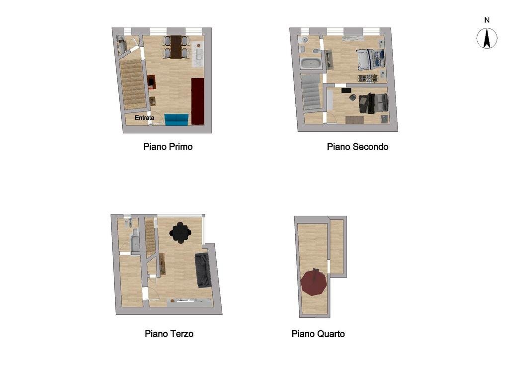 Four-room apartment Via Nino Bixio, Riva Ligure - floor plans 1