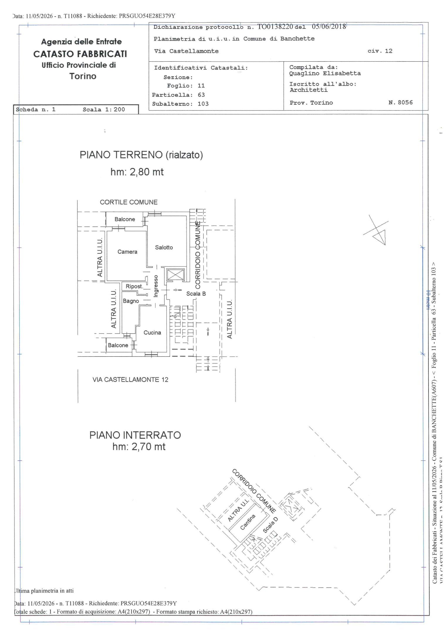 Trilocale Banchette - planimetria 1