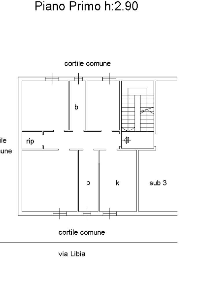 Three-room apartment Via Libia, Cormano - floor plans 1