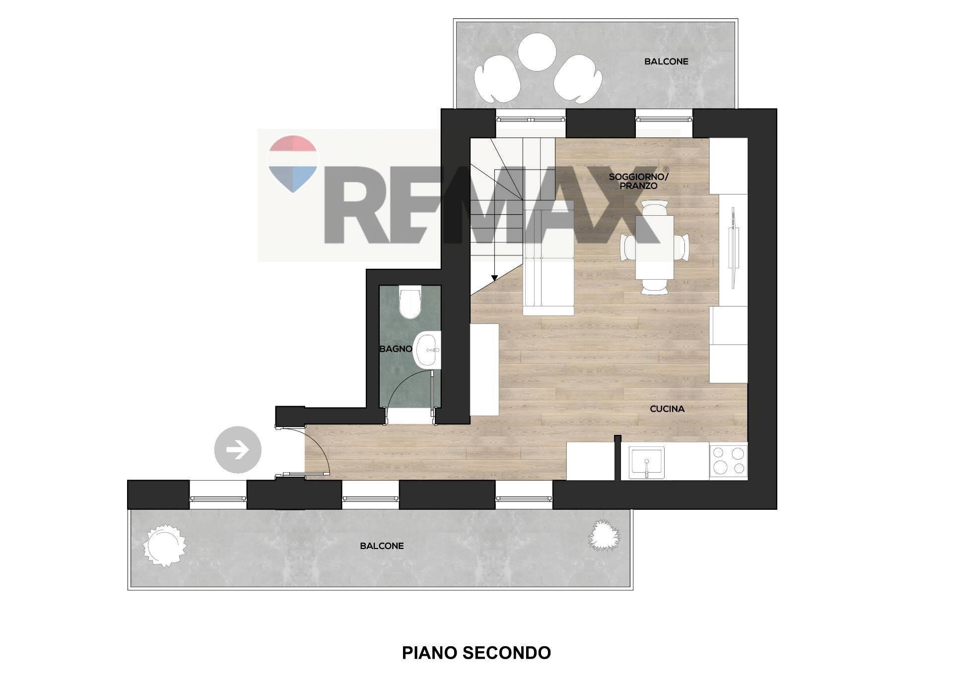 Pianta 2D - Four-room apartment VIA KROITZLE, Roana - floor plans 1