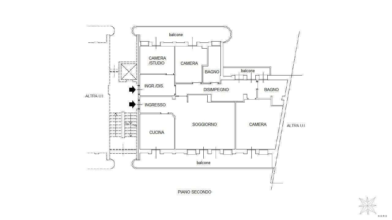 Four-room apartment via Antonio Gramsci, 26, Borgomanero - floor plans 1