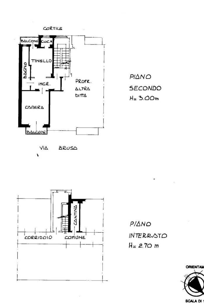Bilocale via Emilio Brusa, 48, Torino (zona Lucento) - planimetria 1