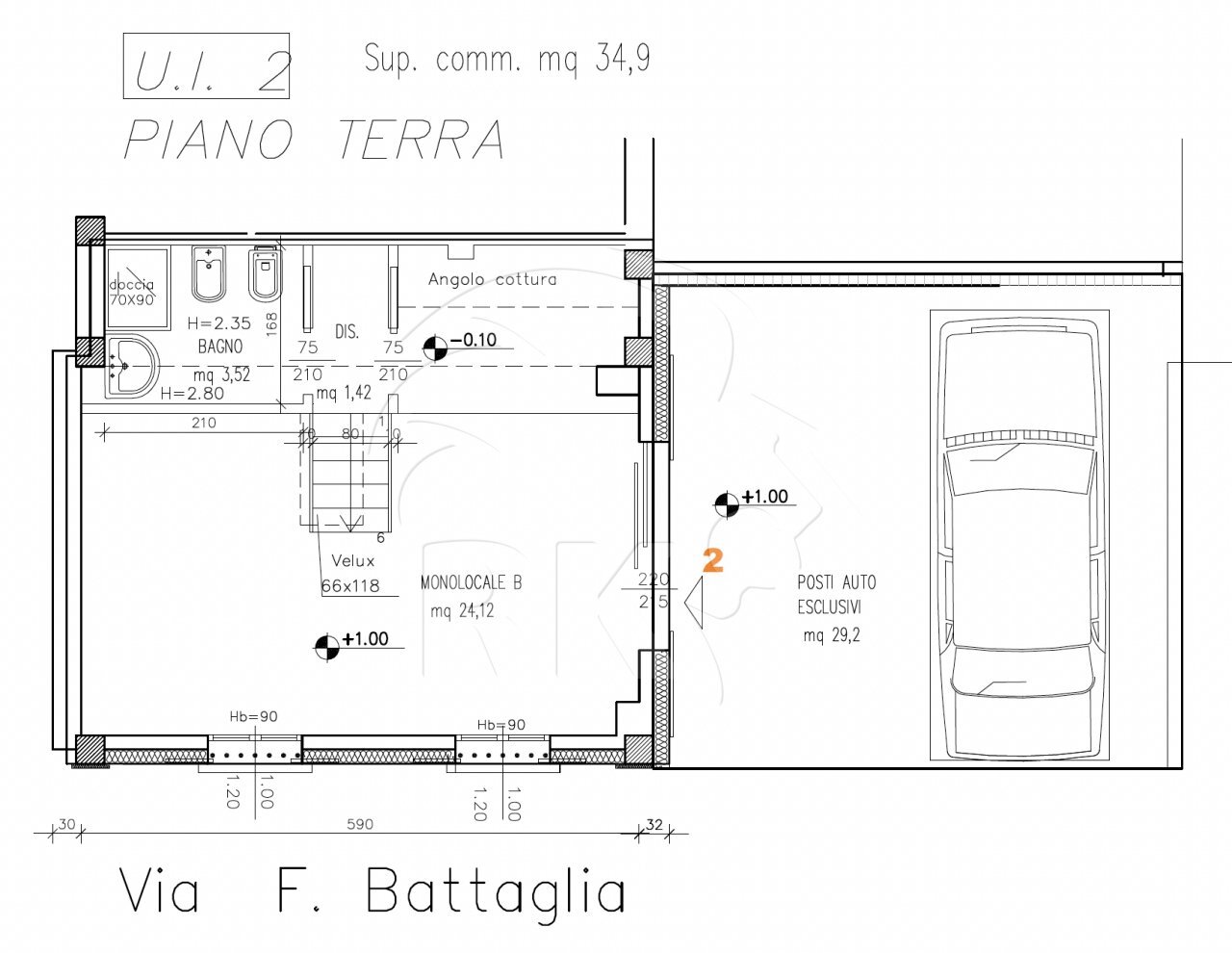 U2 plan - Appartamento Via Dotti  16, Bologna (zona Saragozza) - planimetria 1