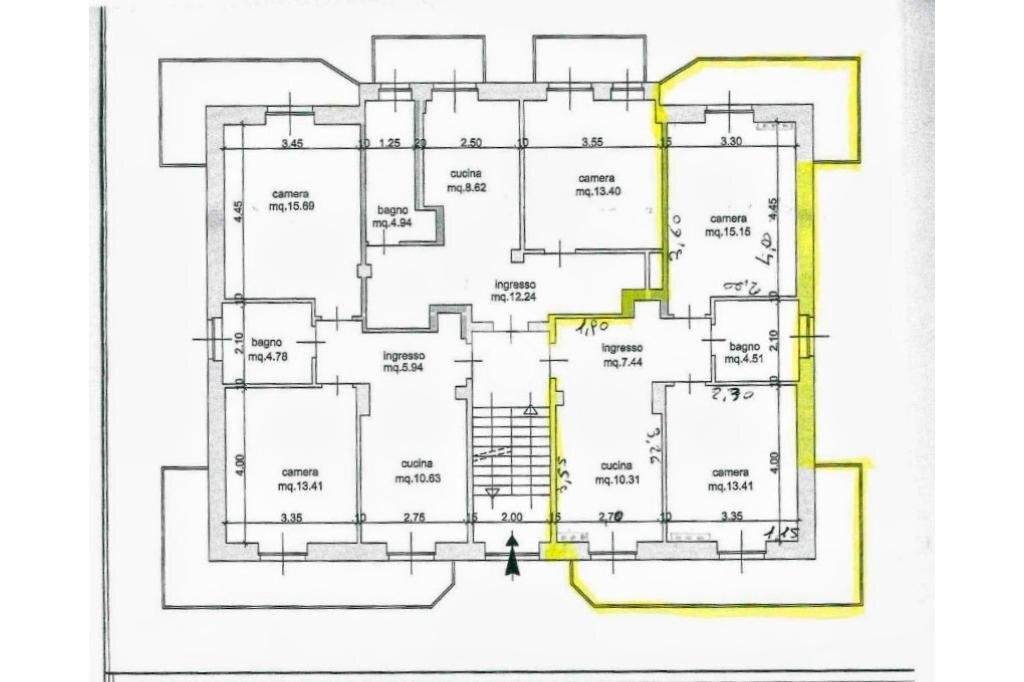 Three-room apartment Via Circonvallazione, Pecetto Torinese - floor plans 1