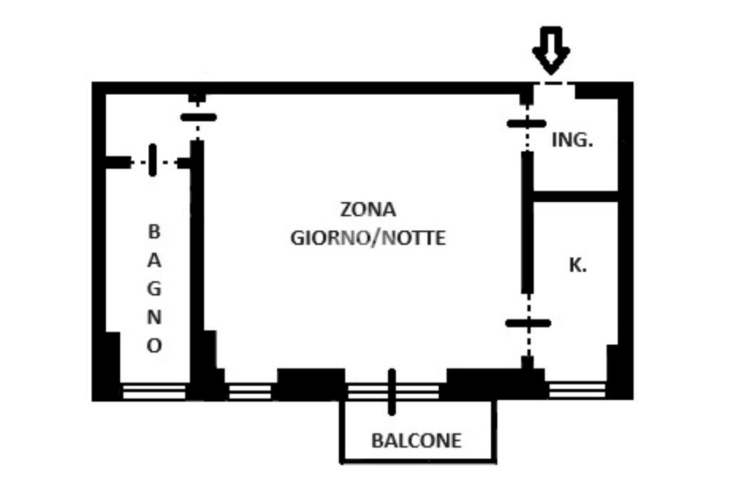 Monolocale Via Pietro Andrea Saccardo, Milano (zona Lambrate) - planimetria 1