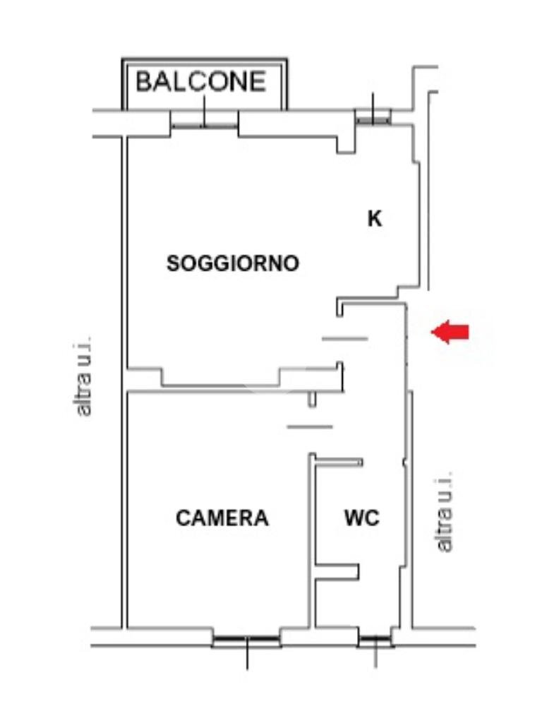 Bilocale Via Mariotto Albertinelli, Milano (zona San Siro) - planimetria 1