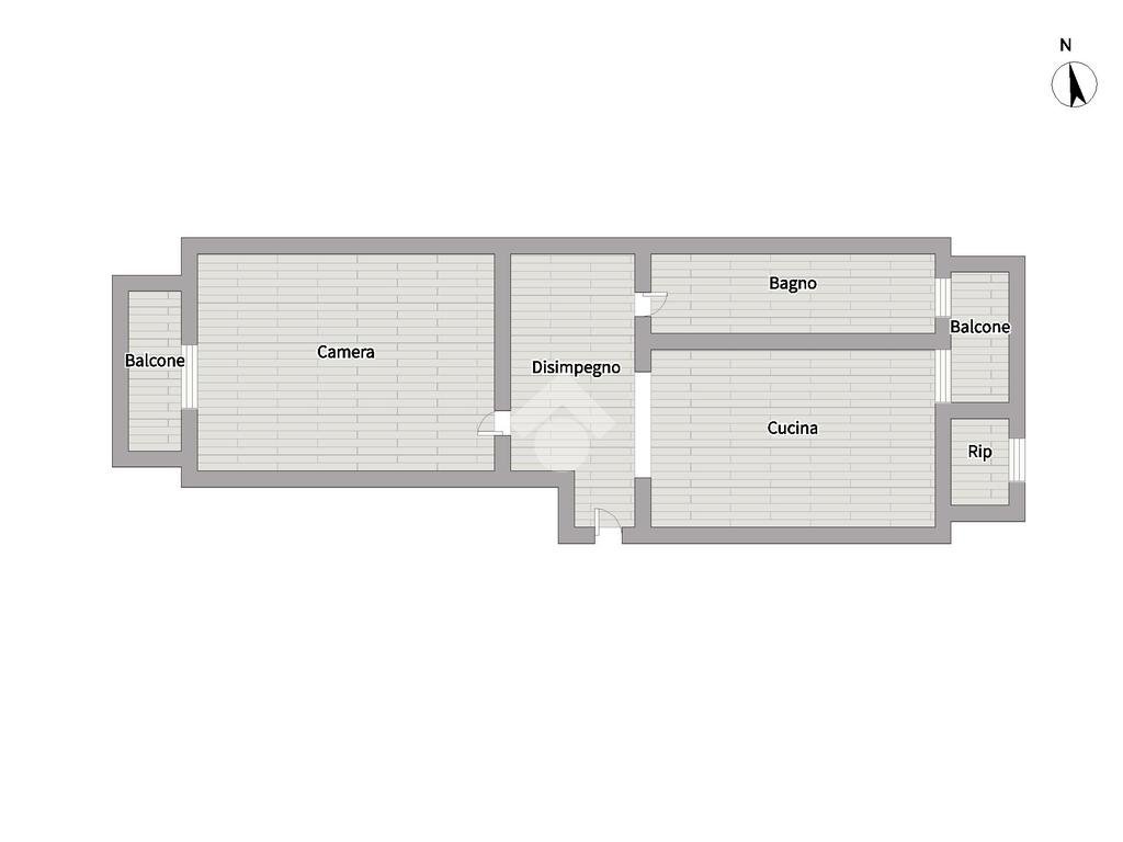 Bilocale Via Alfonso Ogliaro, Torino (zona Santa Rita) - planimetria 1