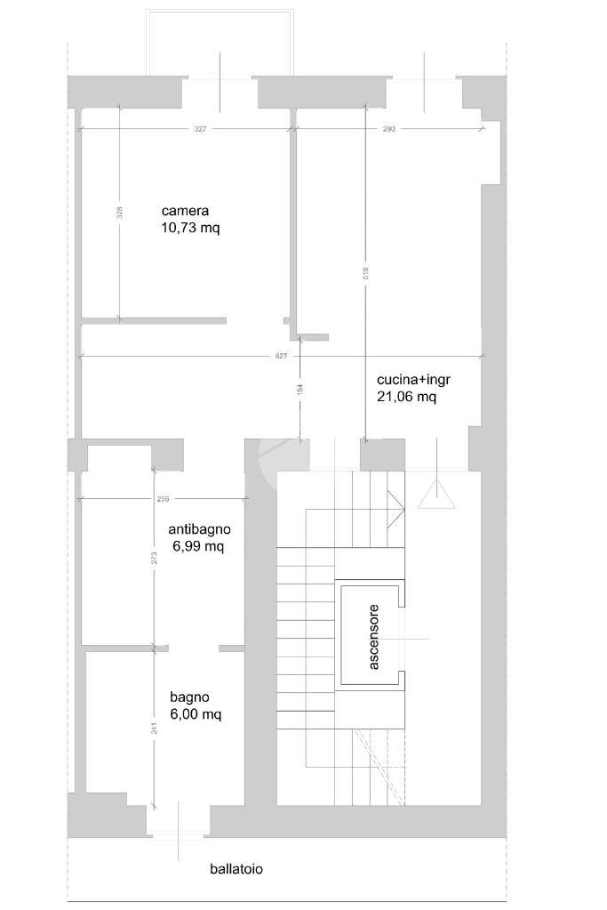 Two-room apartment Via Vigone, Torino (neighborhood Cenisia) - floor plans 1