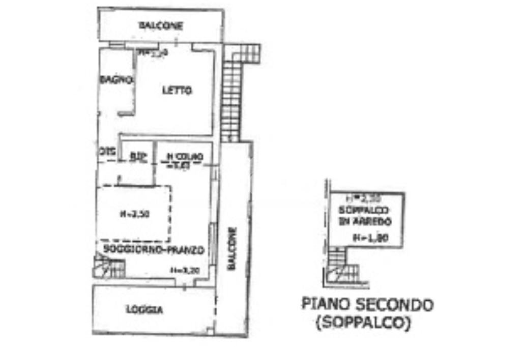 Two-room apartment Via Zentilina, Ravenna (neighborhood Camerlona) - floor plans 1