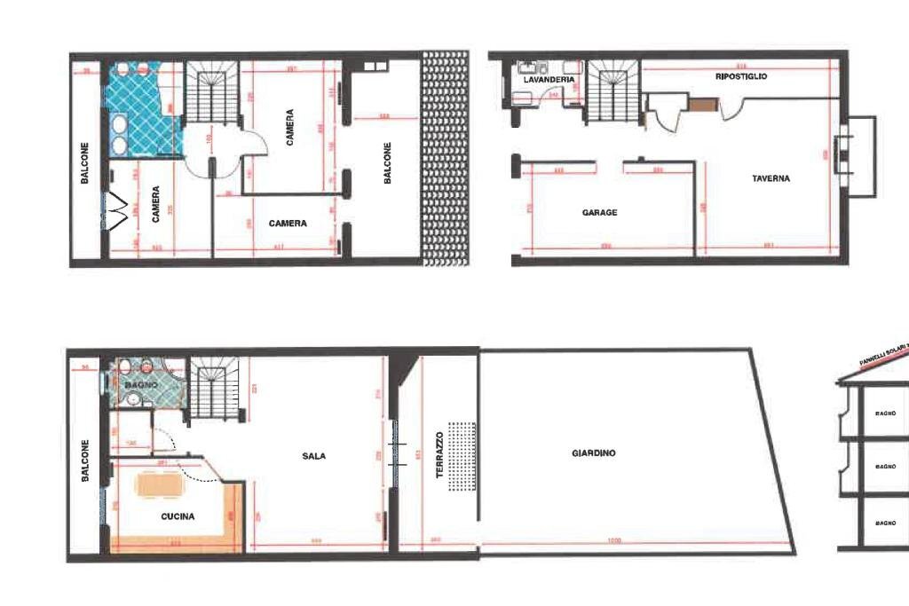Terraced Villa Via Giovanni Str., Liscate - floor plans 1