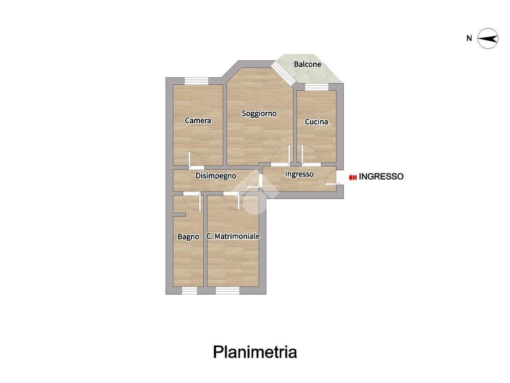 Three-room apartment Via resistenza, Opera - floor plans 1