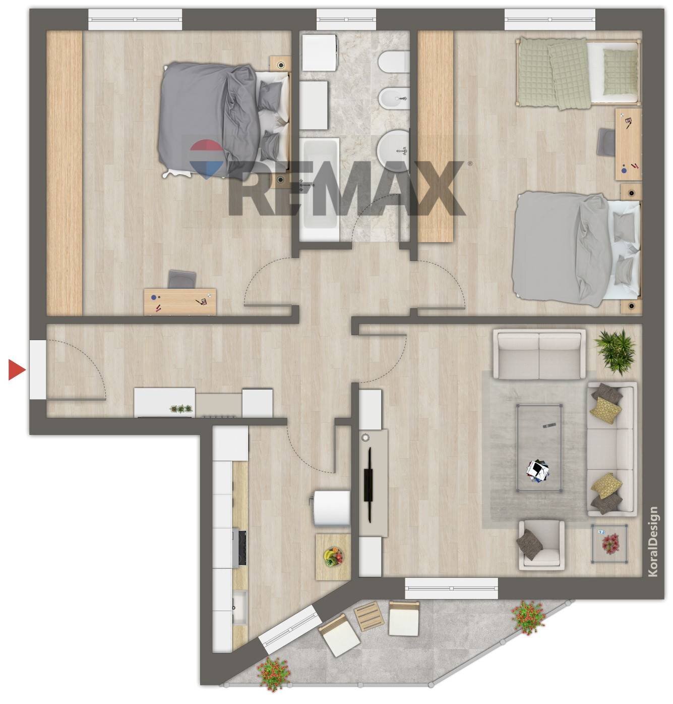 Pianta 2D - Three-room apartment Via Buozzi
 
19, Paullo - floor plans 1